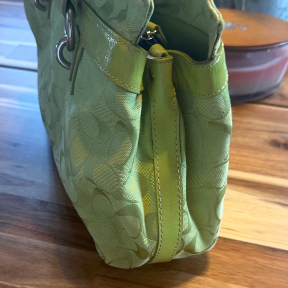 Coach Lime Green Signature Shoulder Bag - Picture 7 of 16
